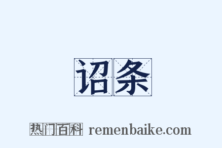 诏条是什么意思的图片